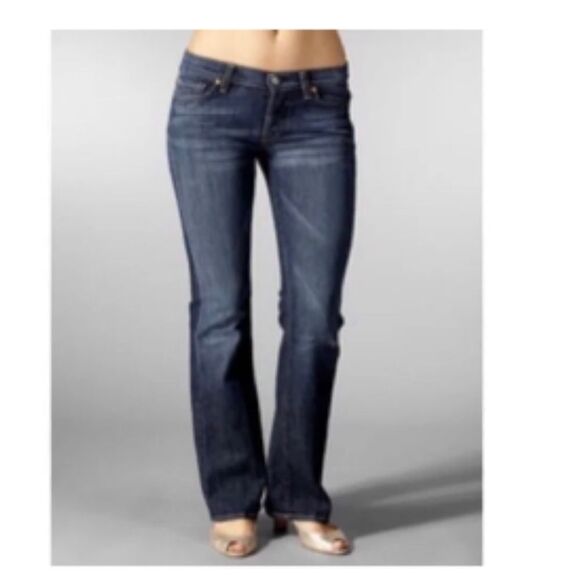7 For All Mankind Dark Wash Mid Rise Bootcut Jeans - Picture 1 of 11